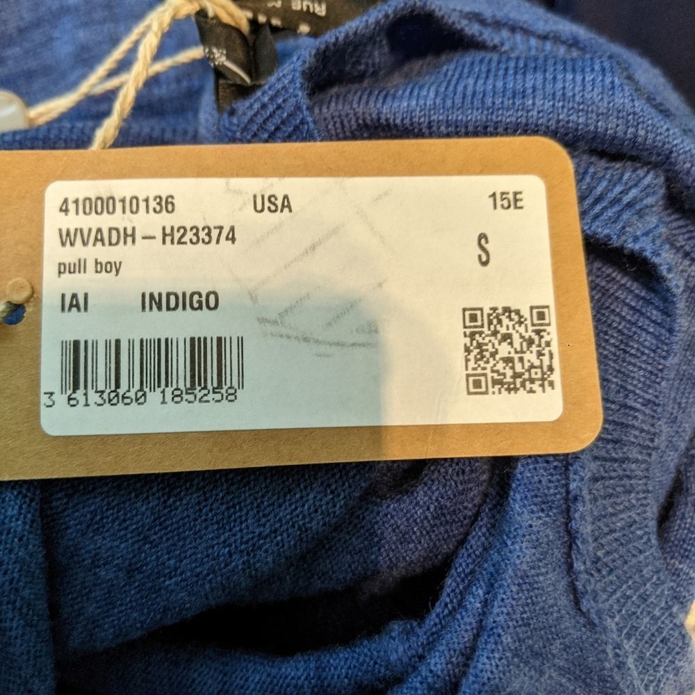 A.p.c. Heathered blue merino wool sweater S BNWT - Picture 8 of 8